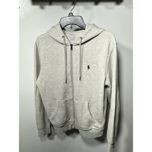 Polo Ralph Lauren Performance Grey Hoodie Sweatshirt Full Zip Size Small